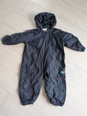 Splashy Navy Size 3 Kids' Hooded Rain Jumpsuit